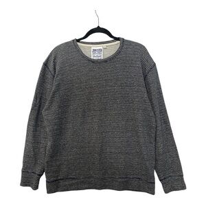 Jungmaven Sweatshirt Men’s Medium Blue Gray Striped Hemp 2020 Sweater Crew Neck